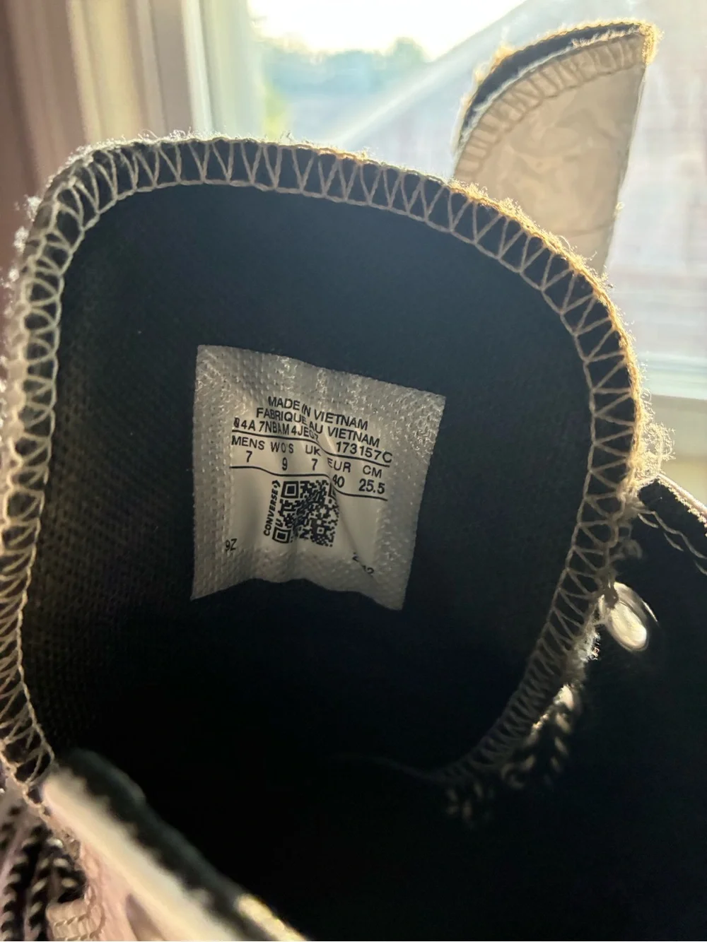 Custom Live/Life Converse Women's High-Top Sneakers with Black trim.